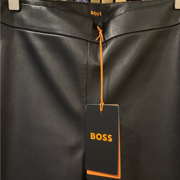 Hugo Boss Black Leather Pants | NWT Genuine Leather Slim Fit Trousers - Picture 5 of 6